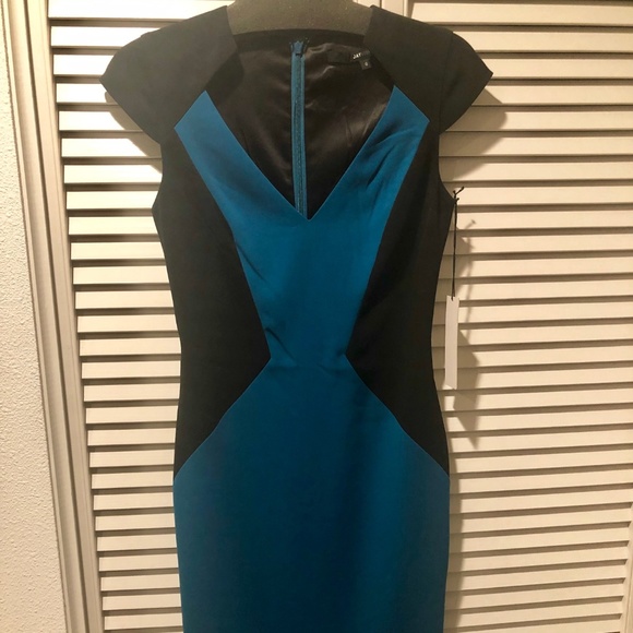 JAY GODFREY BLACK AND TEAL COCKTAIL DRESS (NWT) - Picture 2 of 4